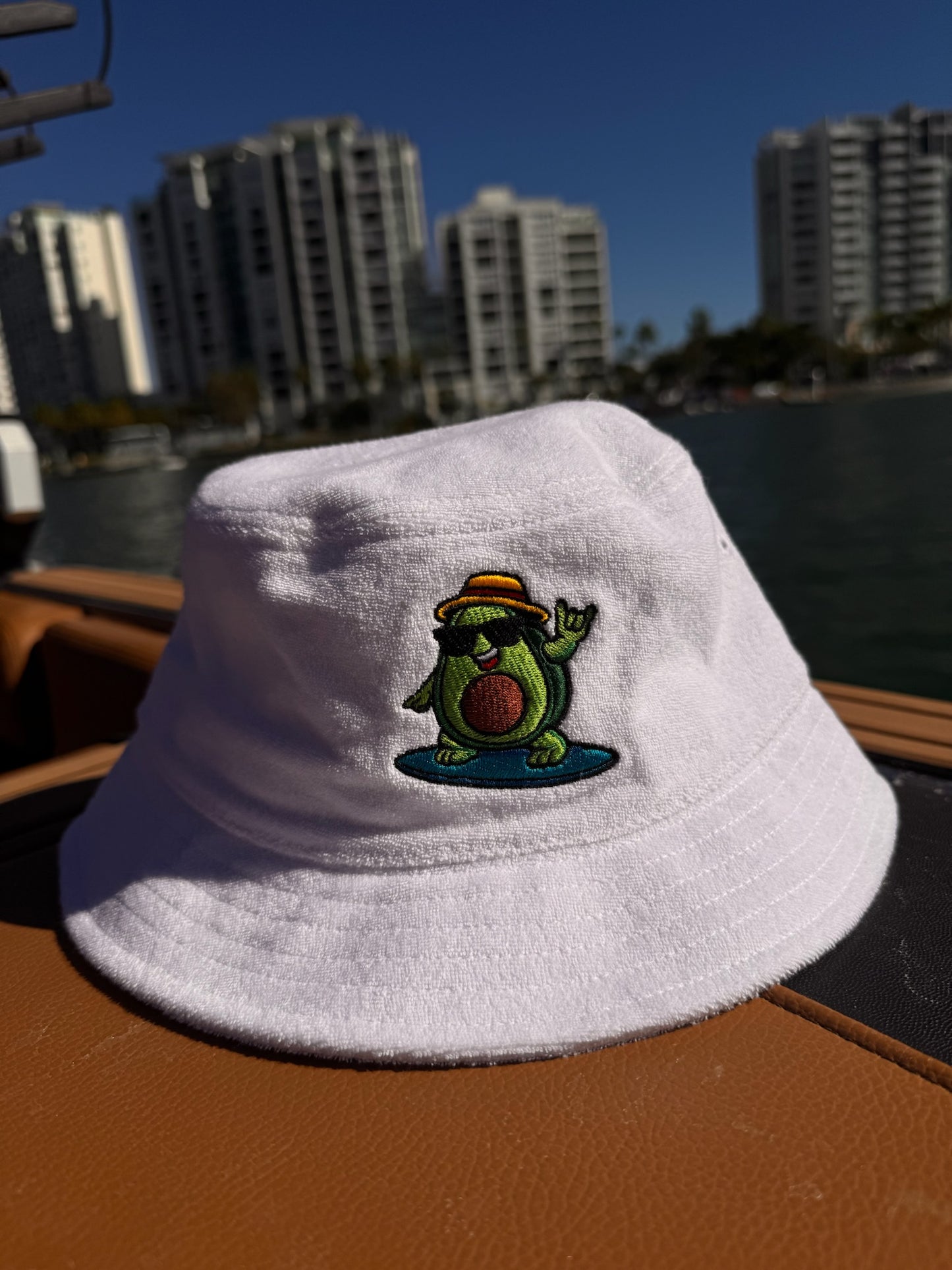 Liquid Playground Surfing Avocado Towelled Bucket Hat