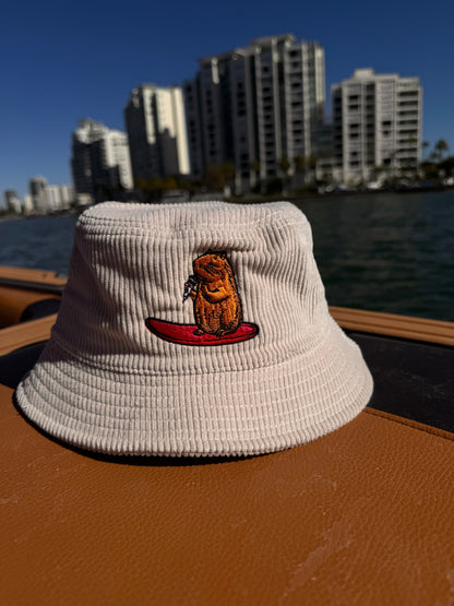 Liquid Playground Surfing Beaver Cord Bucket Hat