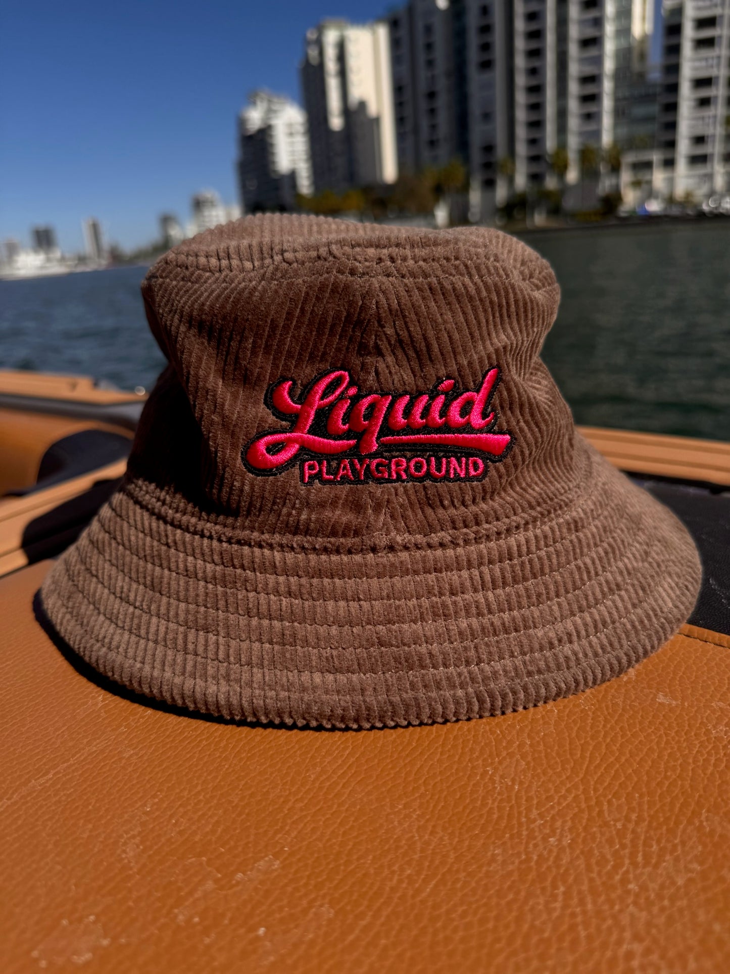Liquid Playground Surfing Beaver Cord Bucket Hat