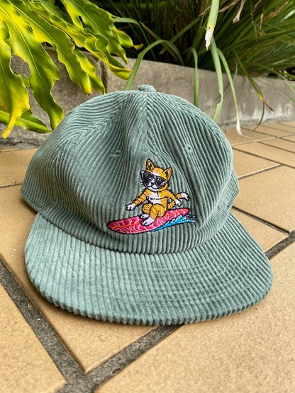 Liquid Playground Surfing Cat Cord Trucker Cap