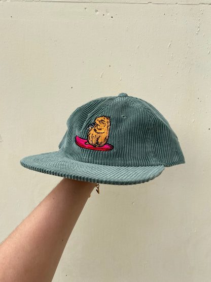 Surfing Capybara Cord Cap