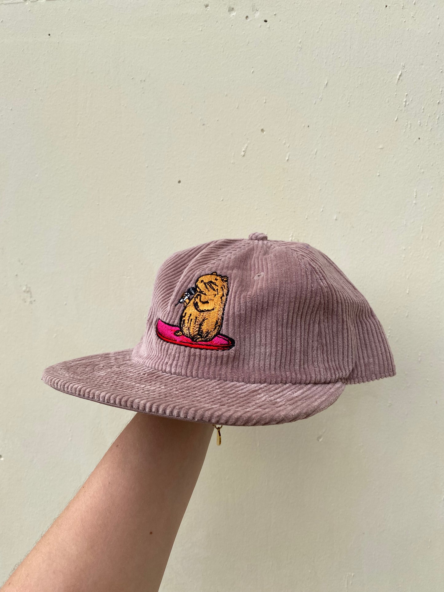 Surfing Capybara Cord Cap