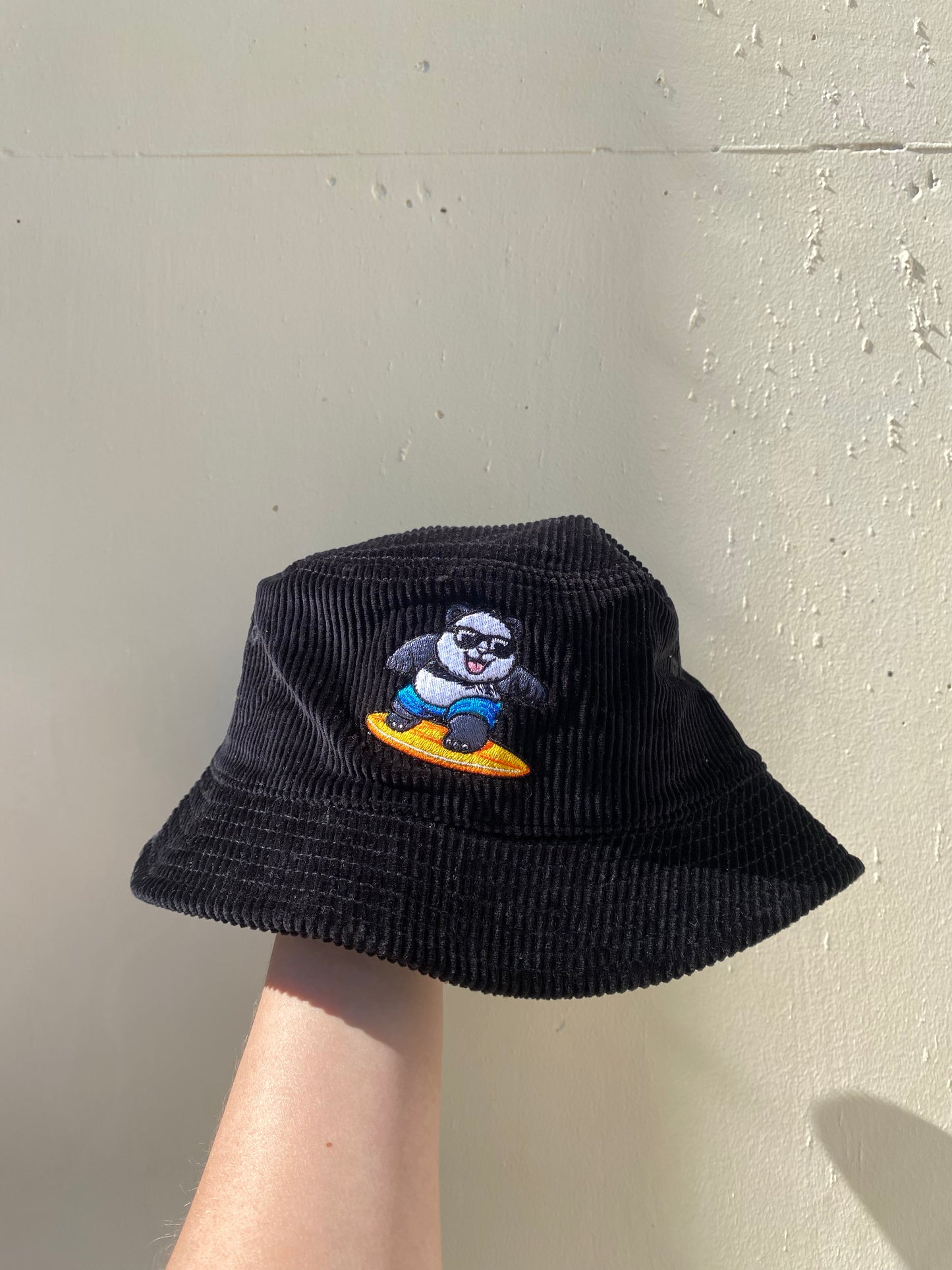 Surfing Panda Cord Bucket Hat