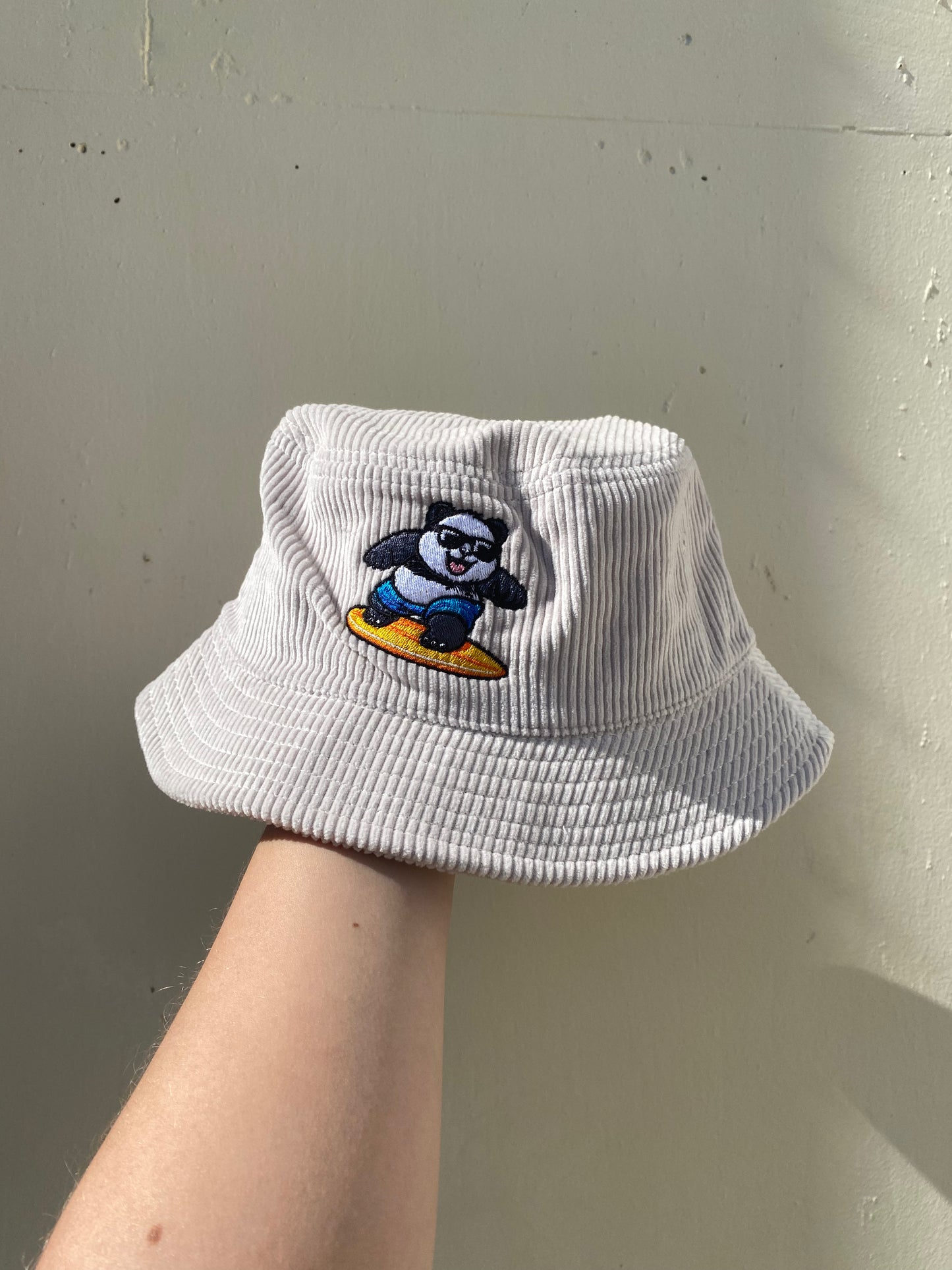 Surfing Panda Cord Bucket Hat