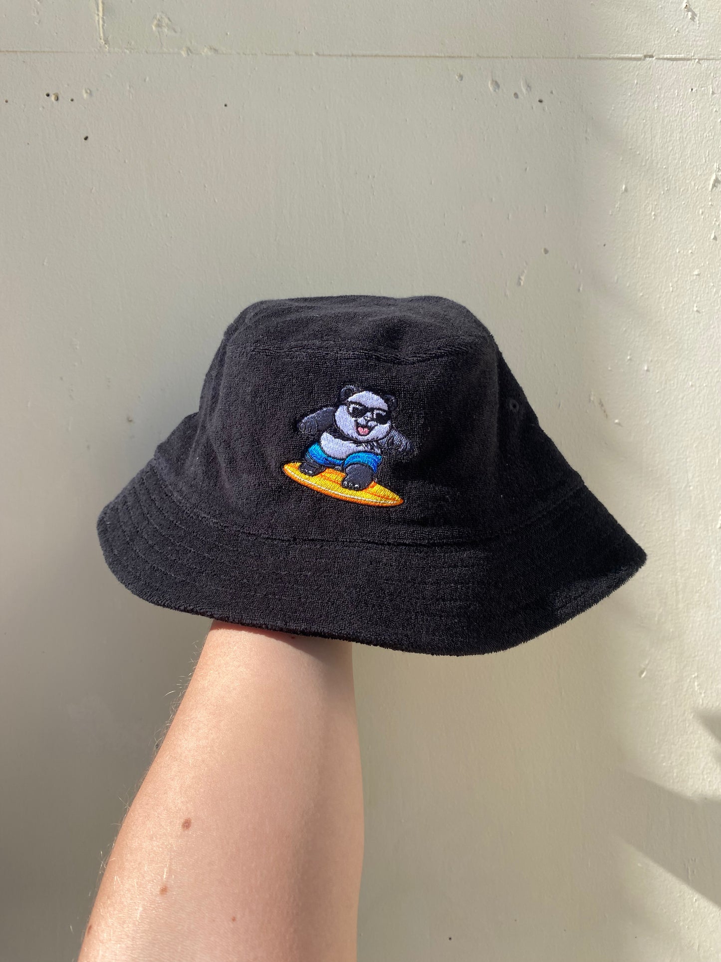 Surfing Panda Towelled Bucket Hat