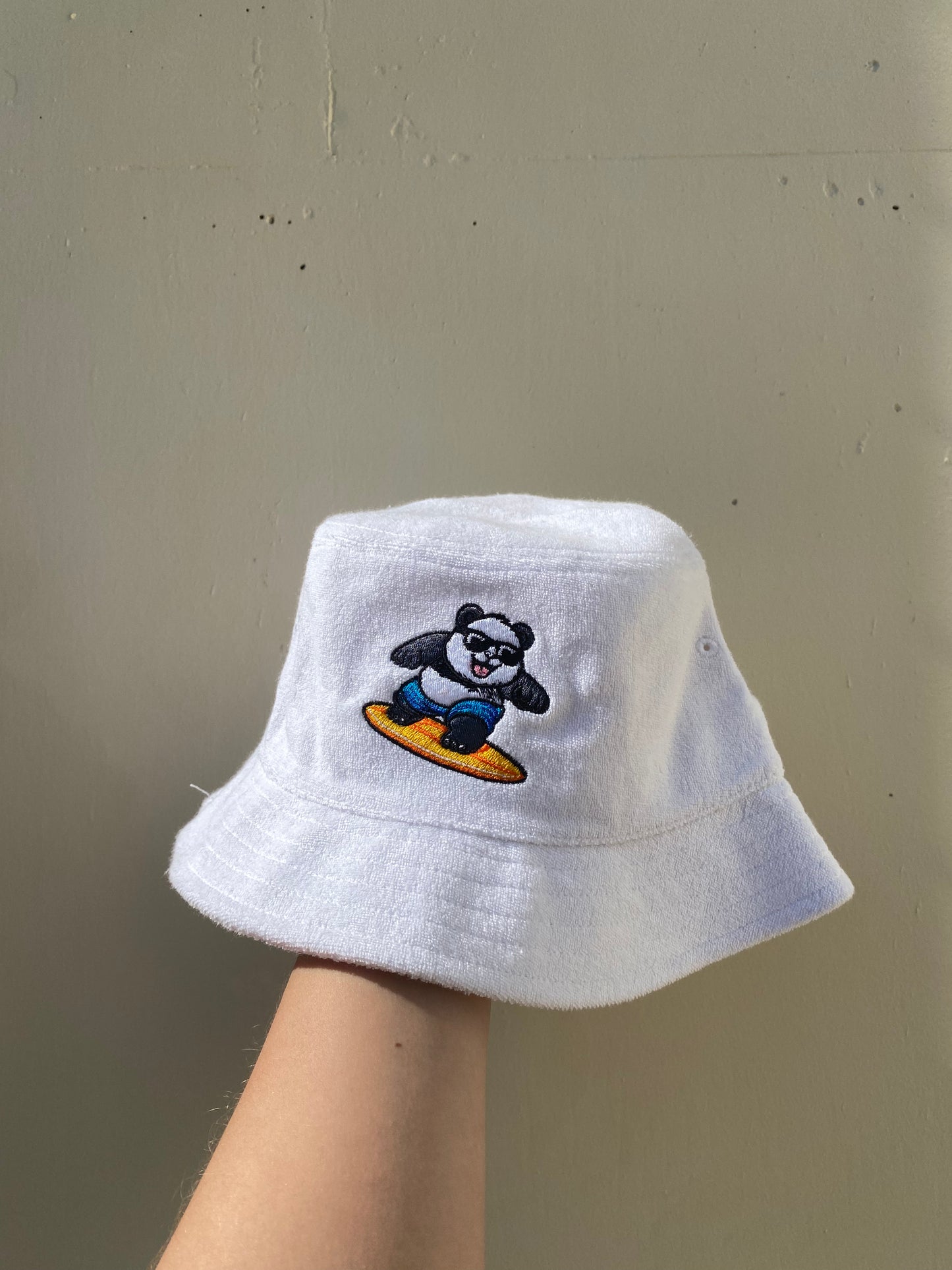 Surfing Panda Towelled Bucket Hat