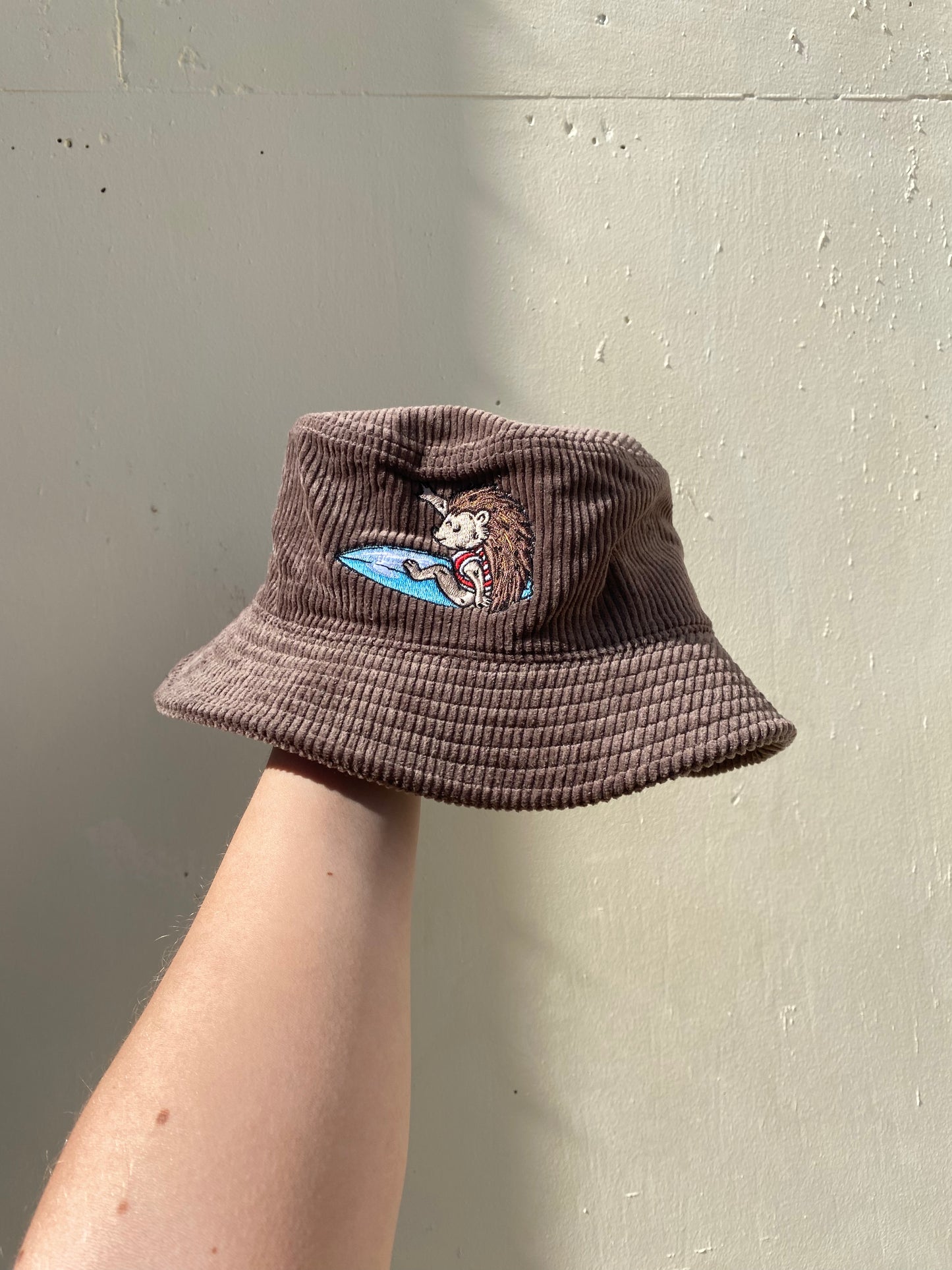 Surfing Hedgehog Cord Bucket Hat