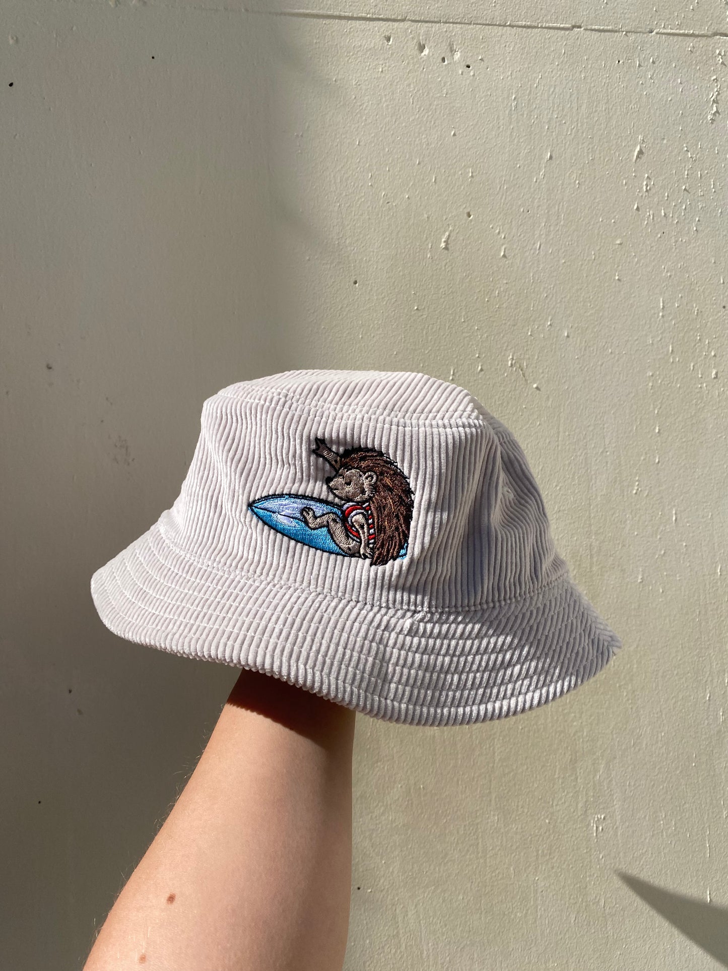 Surfing Hedgehog Cord Bucket Hat
