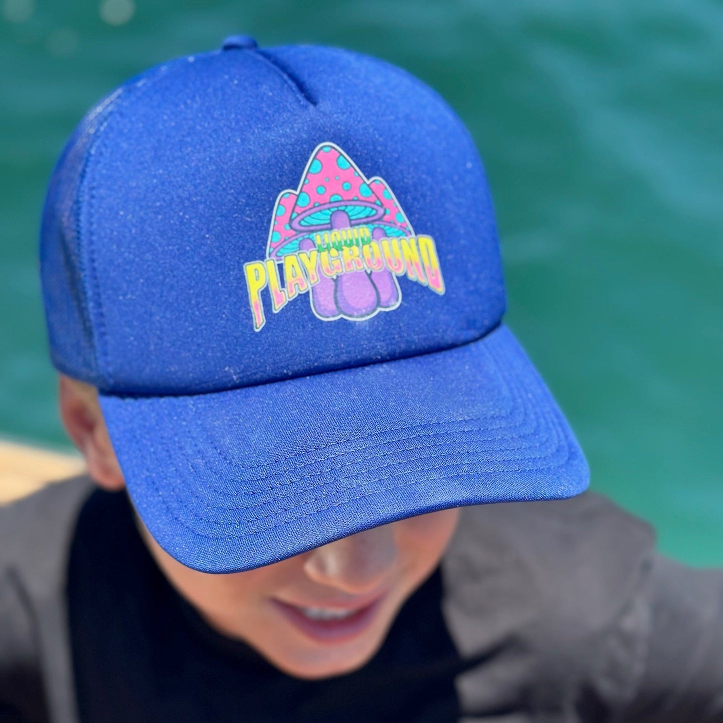 Liquid Playground Psychedelic Mushroom Trucker Cap – Adjustable Comfy Cap