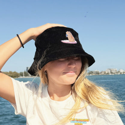 Liquid Playground Surfing Capybarra Cord Bucket Hat