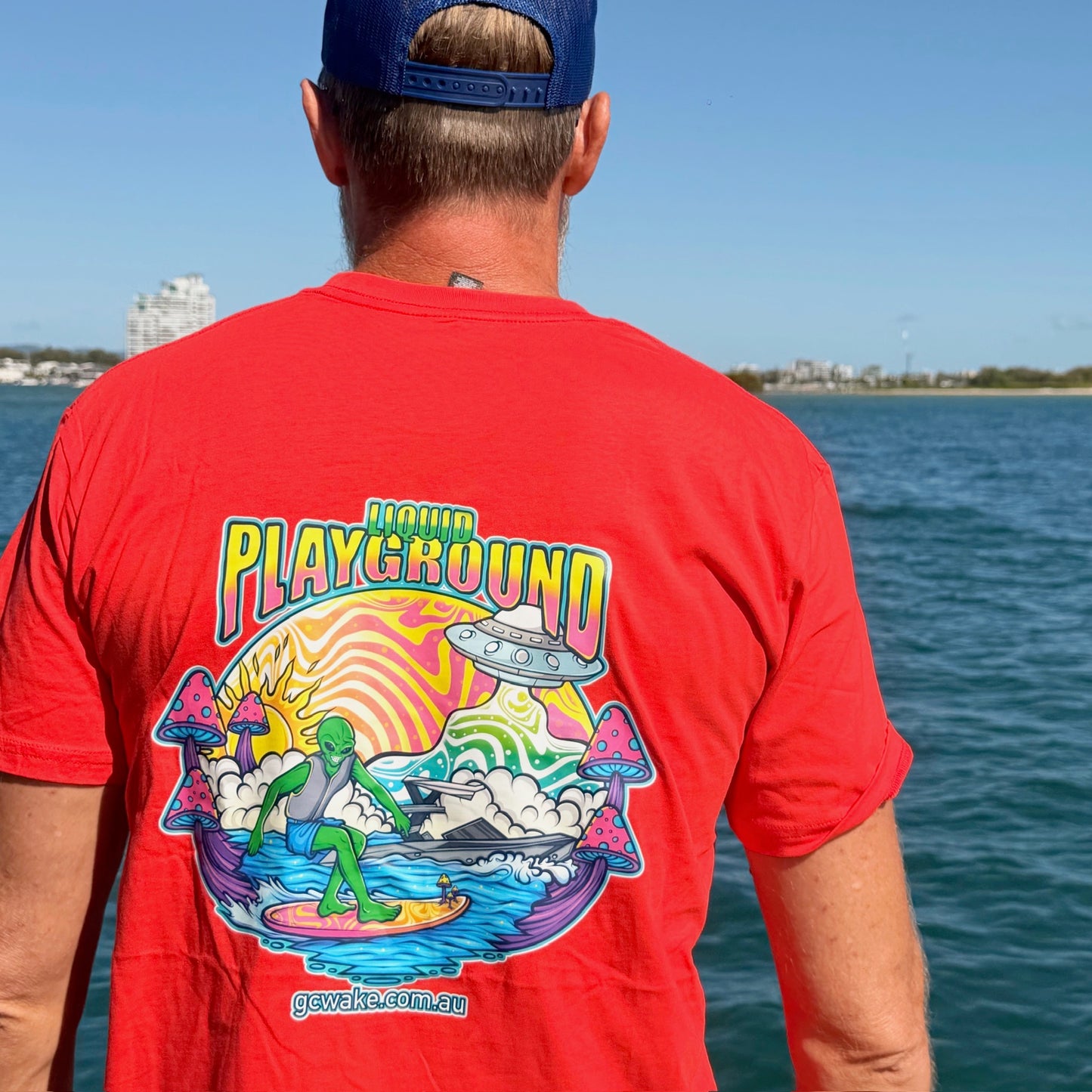 Liquid Playground Surfing Alien Tee – Water Lifestyle T-Shirt