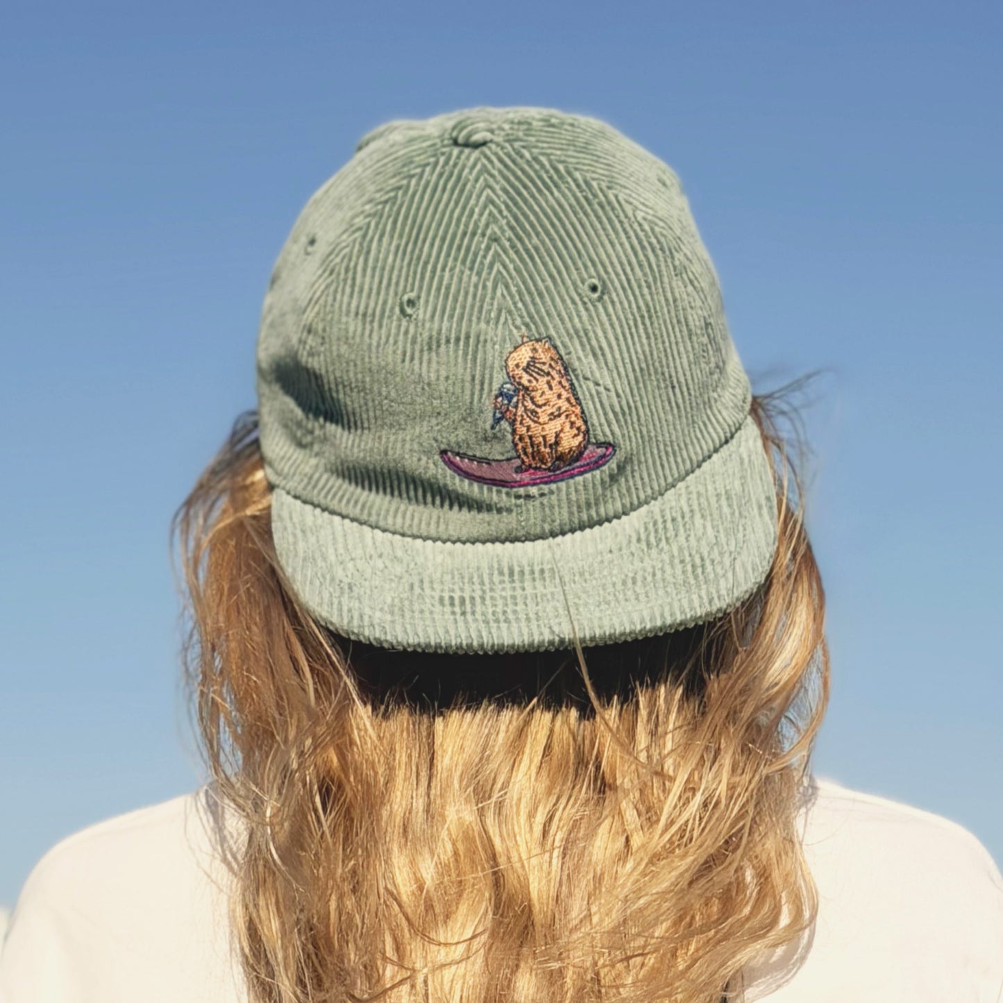 Liquid Playground Surfing Capybara Cord Cap – Adjustable Comfy Cap